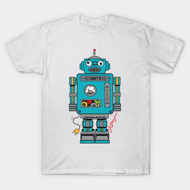 IGNITO THE ROBOT T-Shirt by Modern-ArtifactsLLC